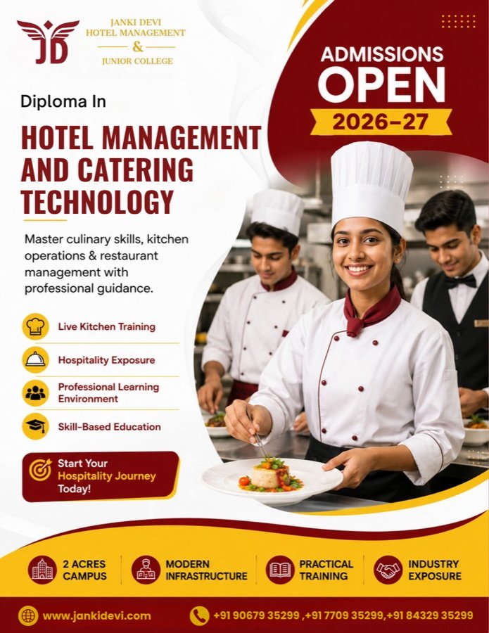 Janki Devi Hotel Management diploma admissions campaign design by MarkMax Studioz